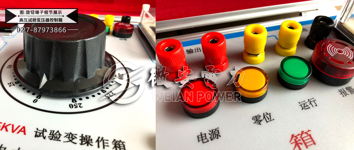 高壓試驗(yàn)變壓器控制箱旋鈕端子細(xì)節(jié)展示